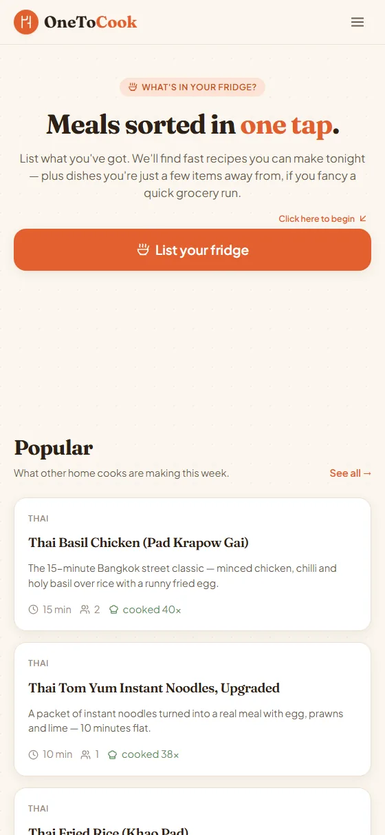 onetocook.com — a WillowTech product